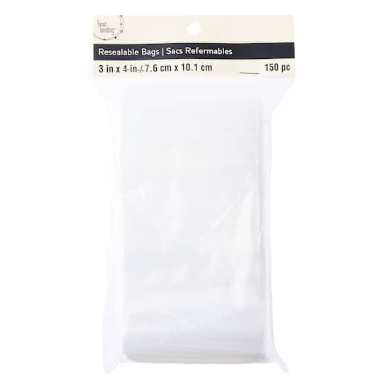 12 Packs: 150 ct. (1,800 total) 3" x 4" Resealable Zip Bags by Bead Landing™